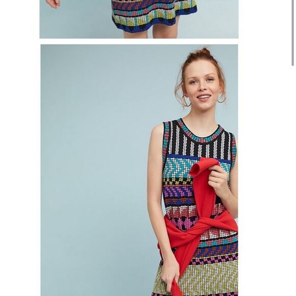 Aldomartins Anthropologie Jackie Knit Sleeveless Dress Scoopneck Multi Large - Picture 15 of 16